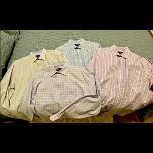 Set of 4 Johnston & Murphy Dress Shirts Large